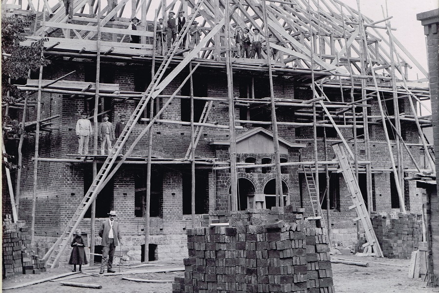 Historische Ansicht der Seminarübungsschule im Bau, 1908
